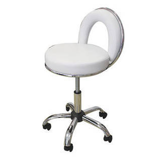 BEAUTICIAN CHAIR WITH BACKREST Â– WHITE