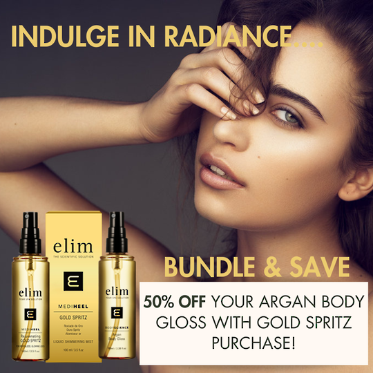 Elim Body Glow Up! Gold Spritz + 50% off Body Gloss Oil