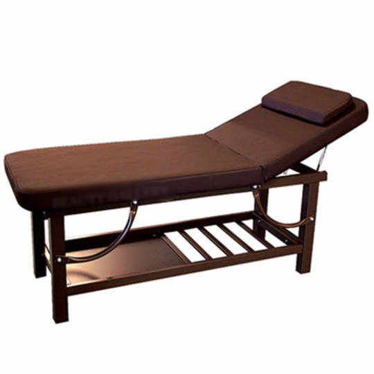 DELUXE SPA MASSAGE FACIAL BED (BLACK TOP, BROWN BASE)