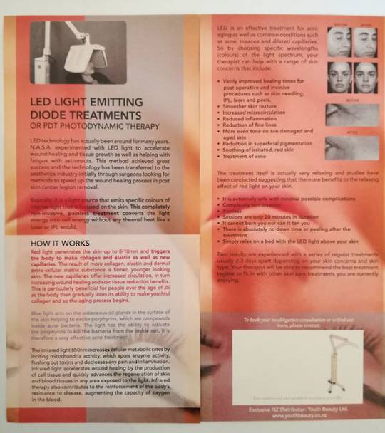 LED LIGHT Emitting Diode Treatments flyers 50pk