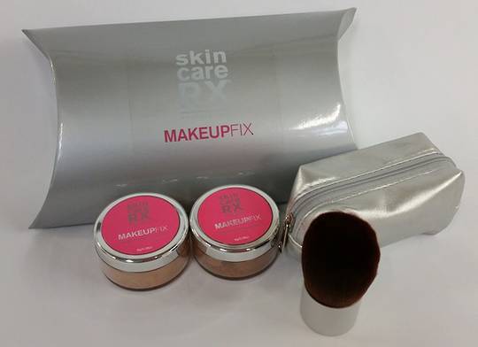 MakeupFIX Mineral MF03 Foundation +MBR02 Bronzer + Kabuki Brush