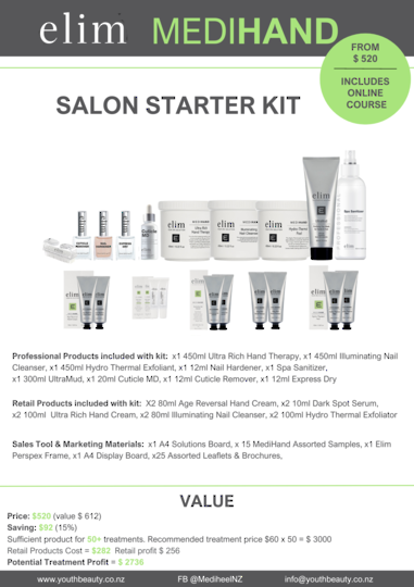 Elim MediHand SALON Starter Kit (Retail & Prof)