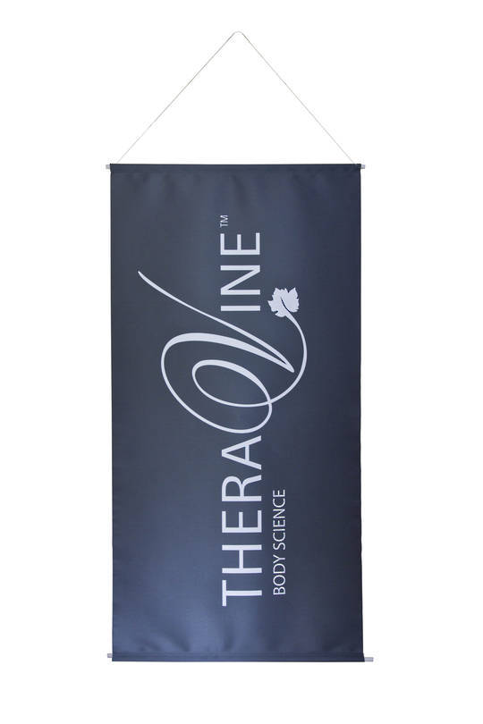 Theravine Body Drop Banner - Theravine White on Grey