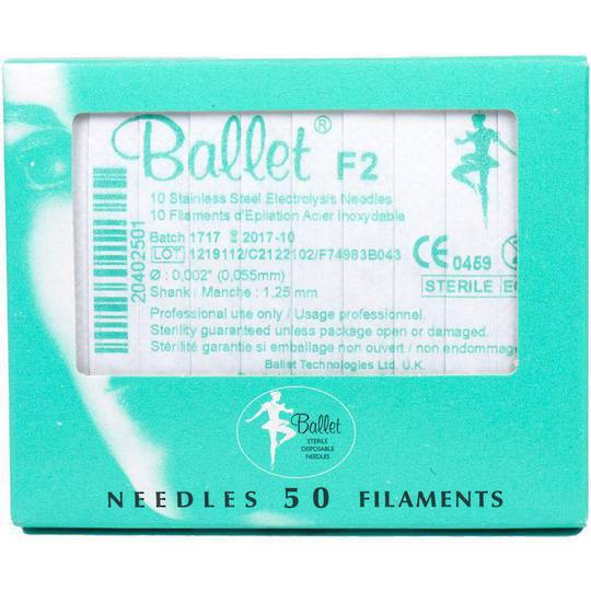 Ballet F2 Stainless Steel Electrolysis Needles - 50pk