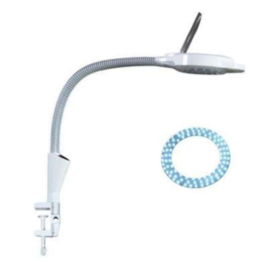 LED Bendable Magnifier Lamp on clamp