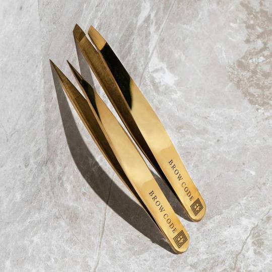 Brow Code Slant Precision Tweezer 100% Stainless Steel